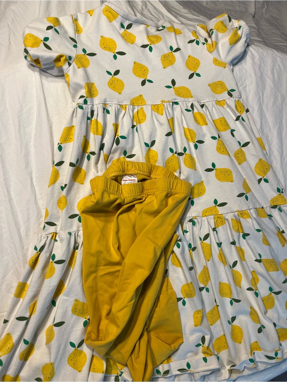 Hanna Andersson Girls Yellow Lemon Print Pajama Set